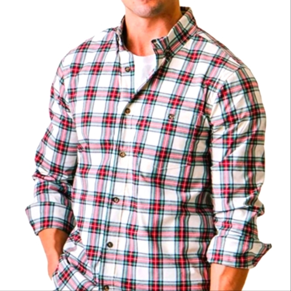 XxL 💙 Red plaid button-up shirt